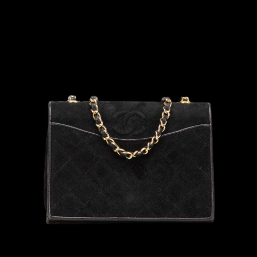 Black Suede Chanel Crossbody Bag