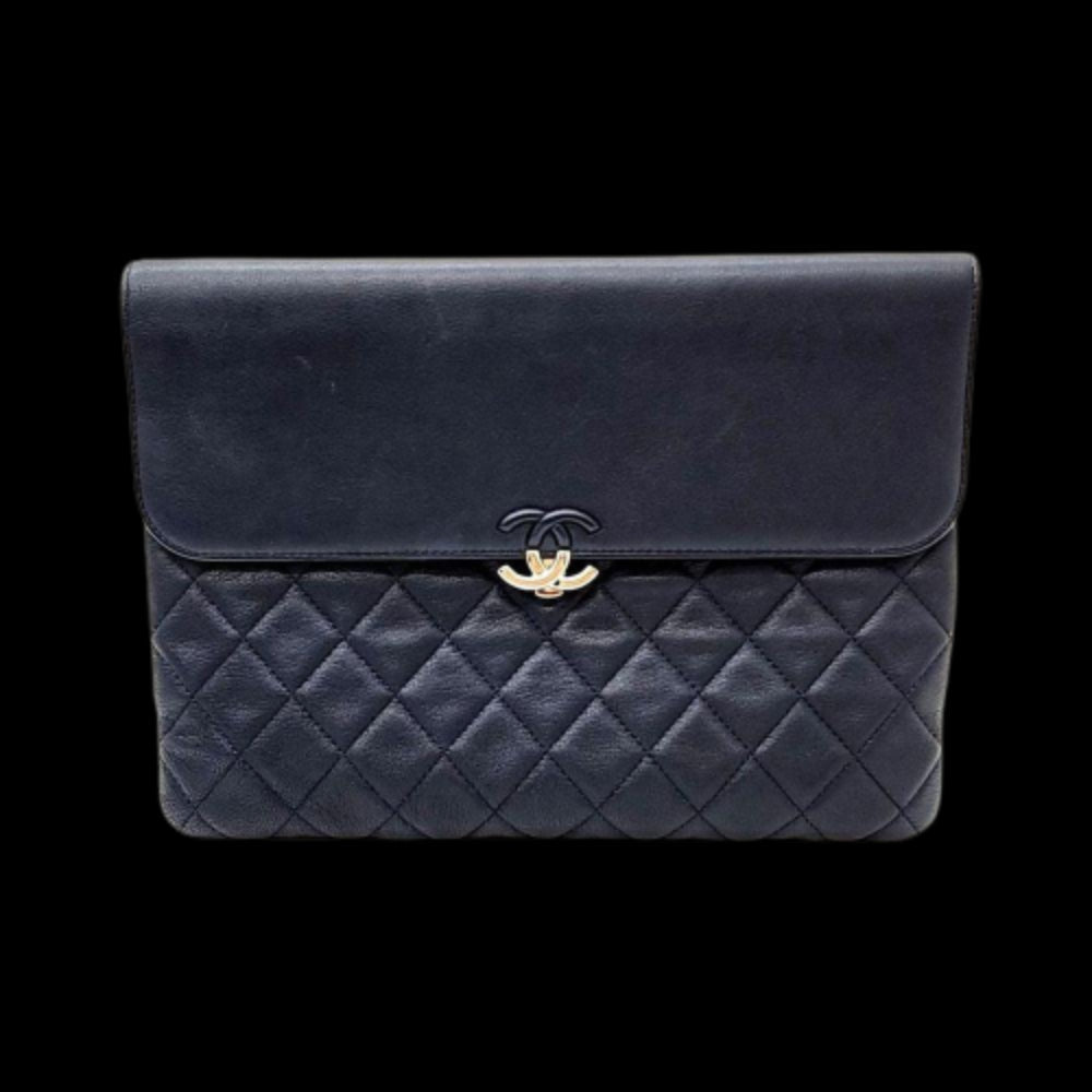 Blue Leather Chanel Clutch