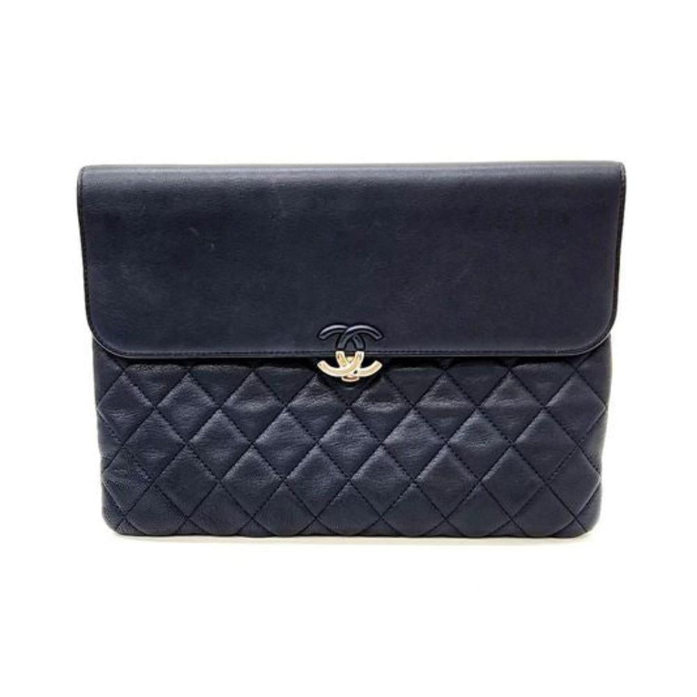 Blue Leather Chanel Clutch