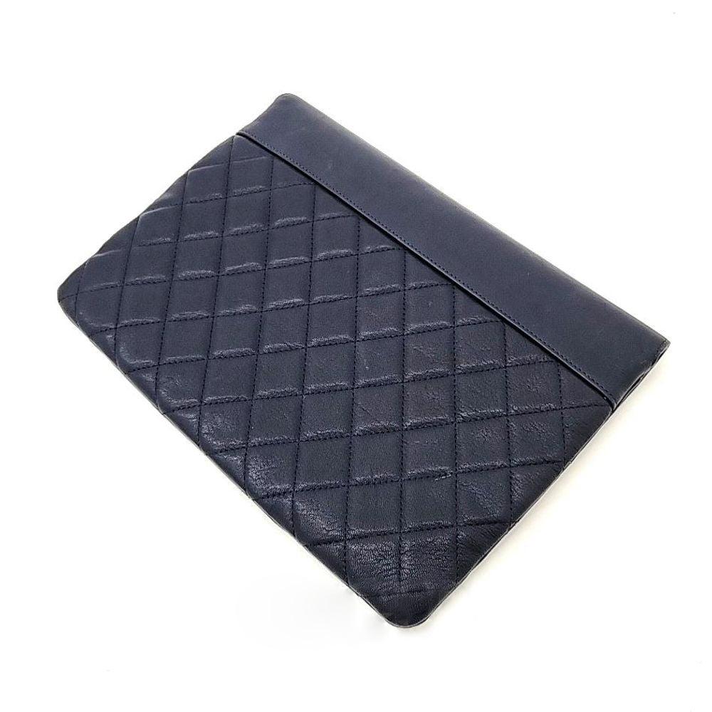 Blue Leather Chanel Clutch