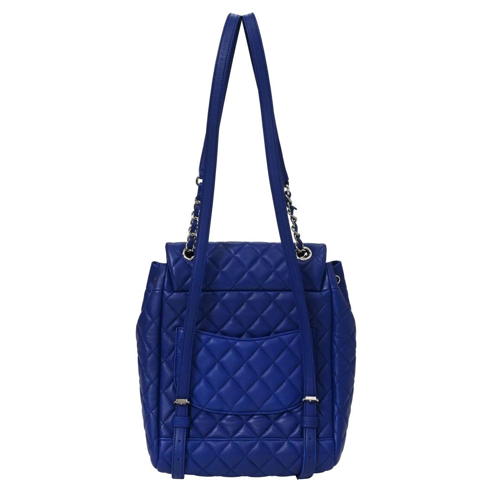 Blue Leather Chanel Backpack
