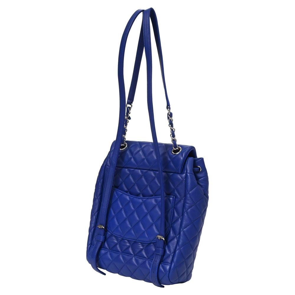 Blue Leather Chanel Backpack
