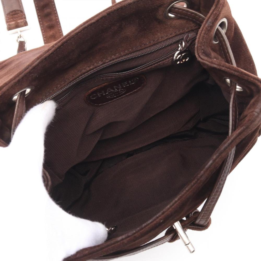 Brown Suede Chanel Backpack