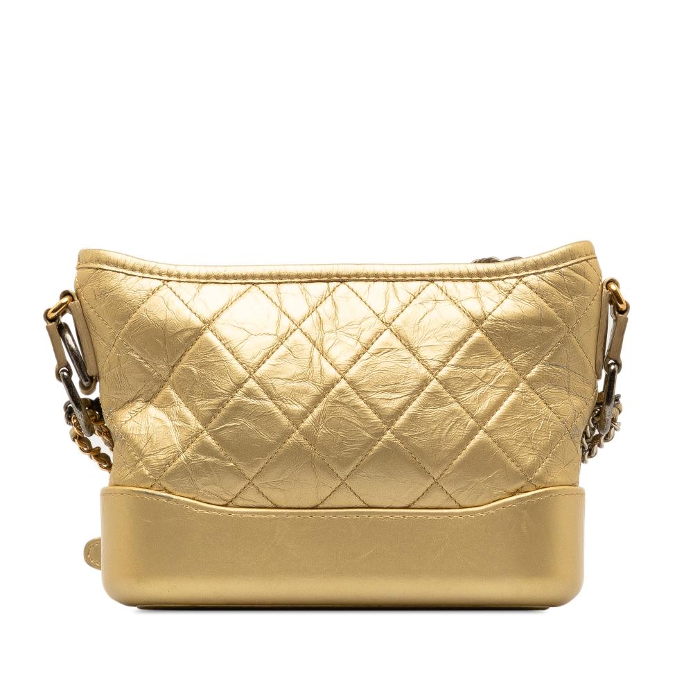Gold Leather Chanel Crossbody Bag