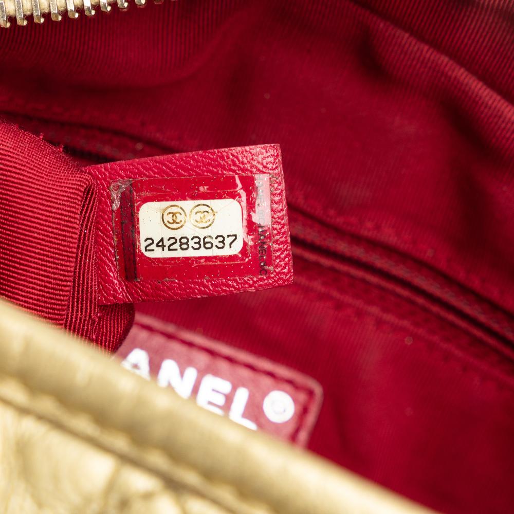 Gold Leather Chanel Crossbody Bag