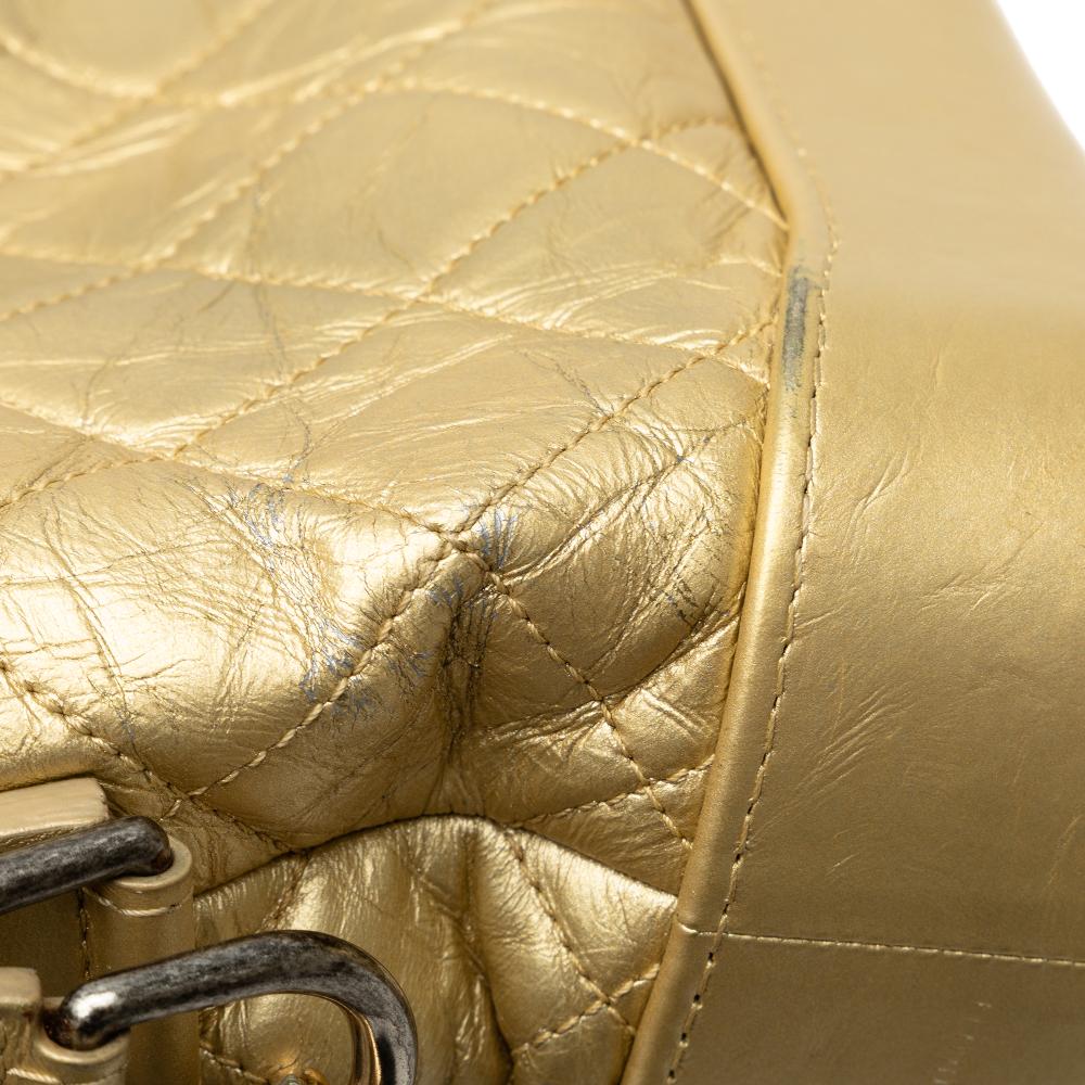 Gold Leather Chanel Crossbody Bag