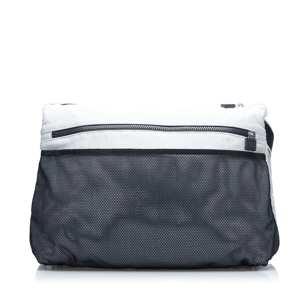 Grey Cotton Chanel Crossbody Bag