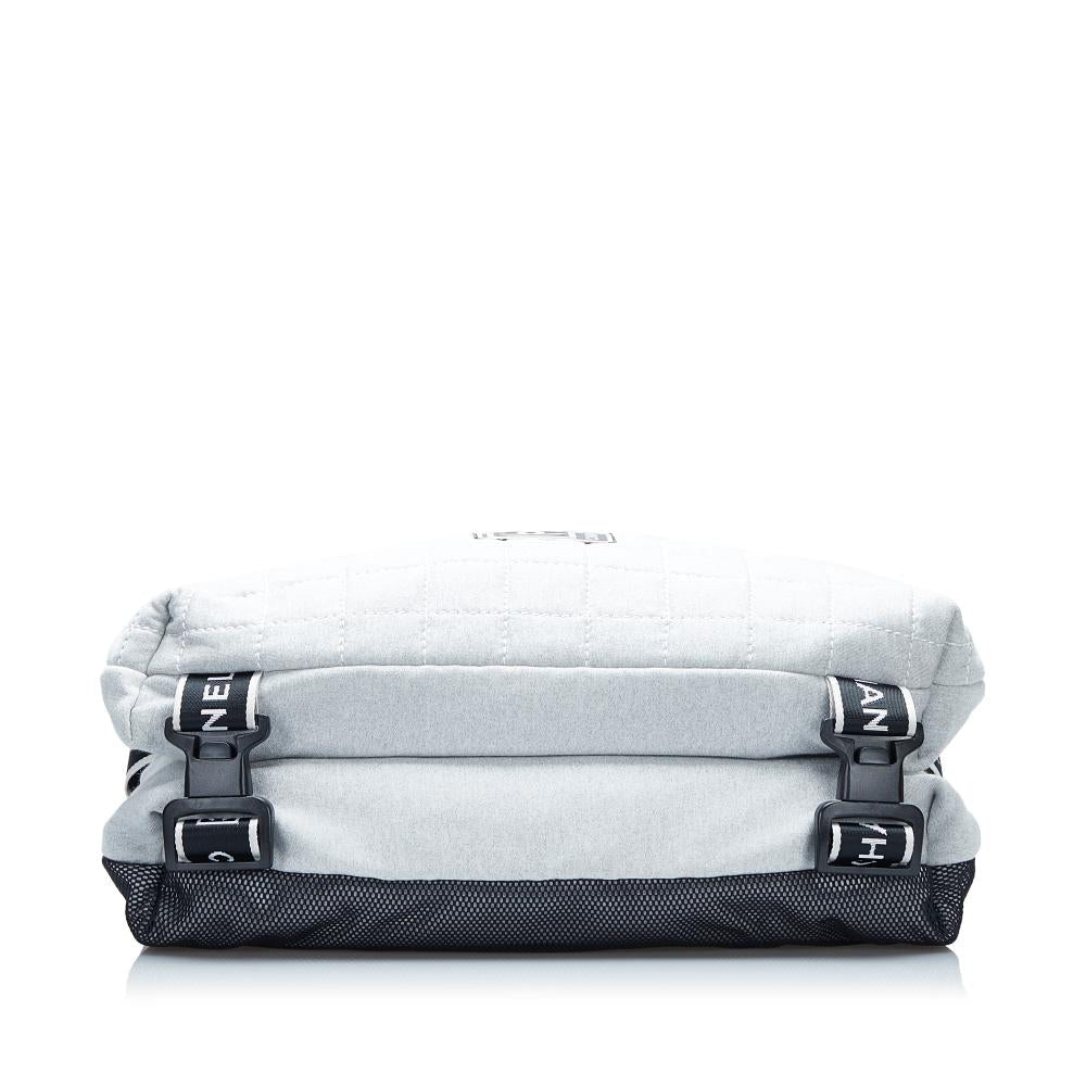 Grey Cotton Chanel Crossbody Bag