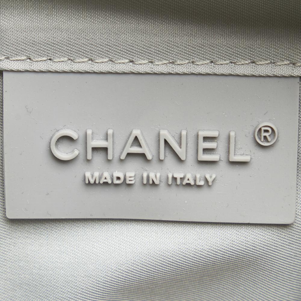 Grey Cotton Chanel Crossbody Bag