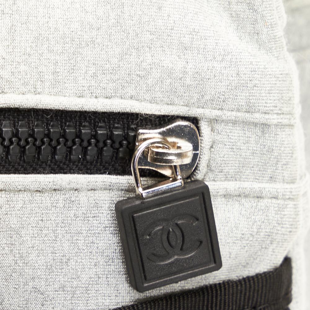 Grey Cotton Chanel Crossbody Bag
