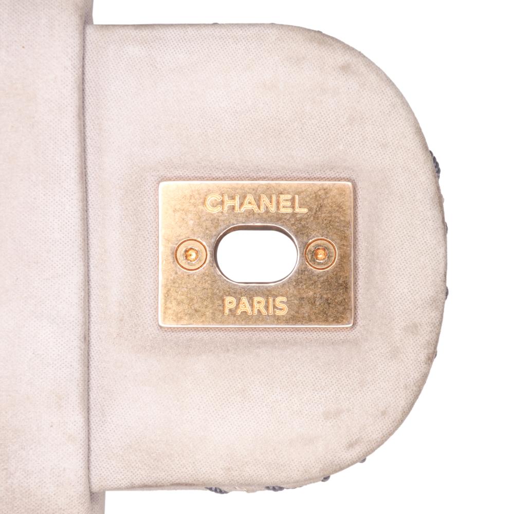 Grey Leather Chanel Crossbody Bag