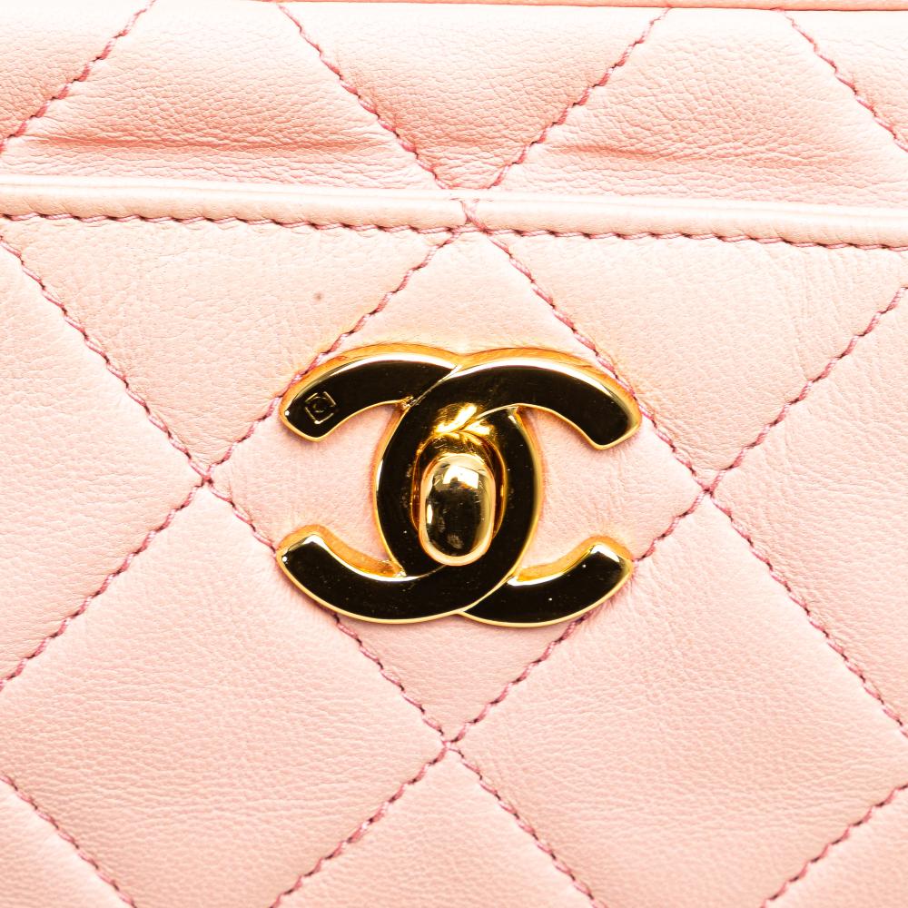 Pink Leather Chanel Crossbody Bag
