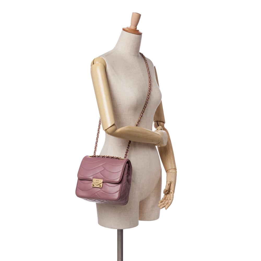 Pink Leather Chanel Crossbody Bag