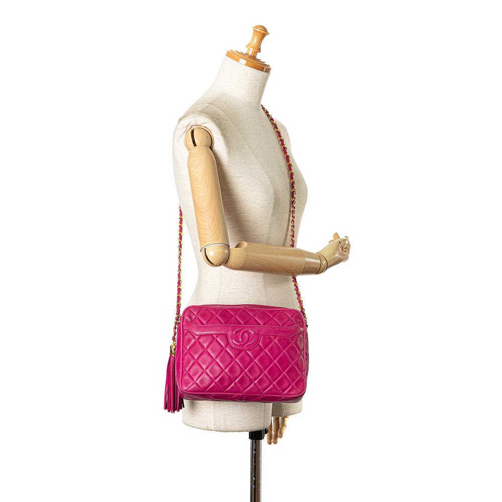 Pink Leather Chanel Crossbody Bag