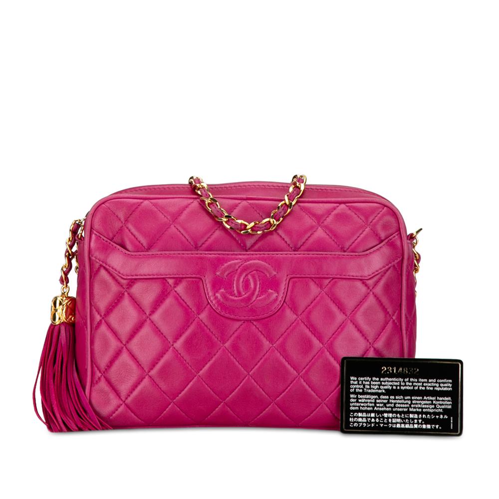 Pink Leather Chanel Crossbody Bag
