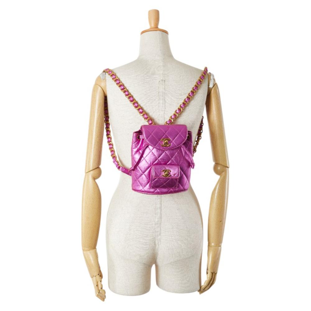 Pink Leather Chanel Backpack