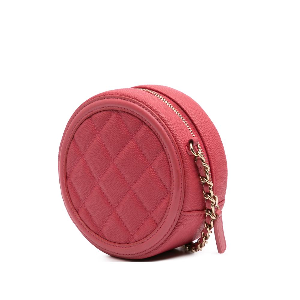 Pink Leather Chanel Crossbody Bag