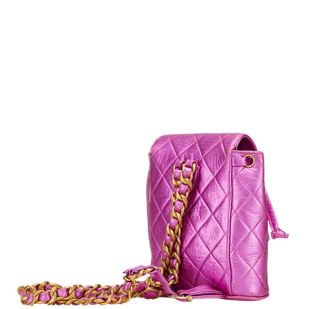 Pink Leather Chanel Backpack