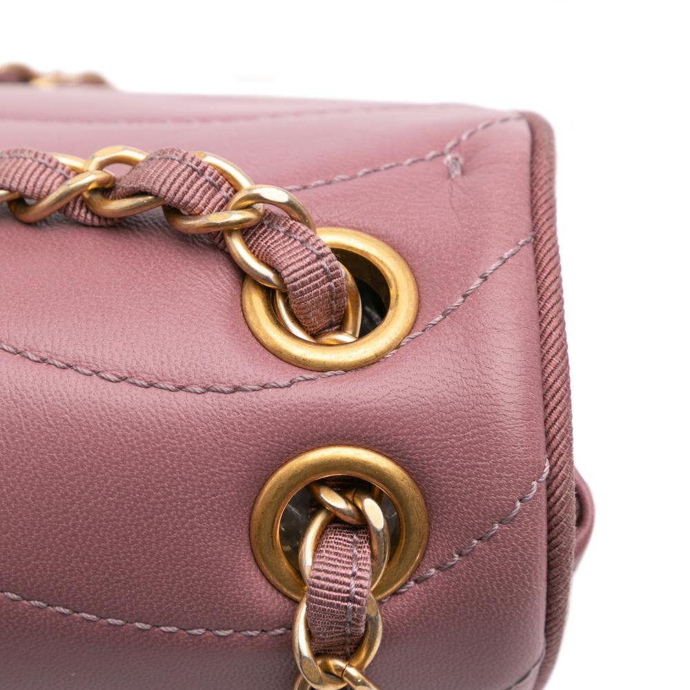 Pink Leather Chanel Crossbody Bag