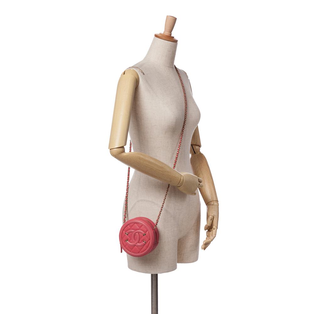Pink Leather Chanel Crossbody Bag