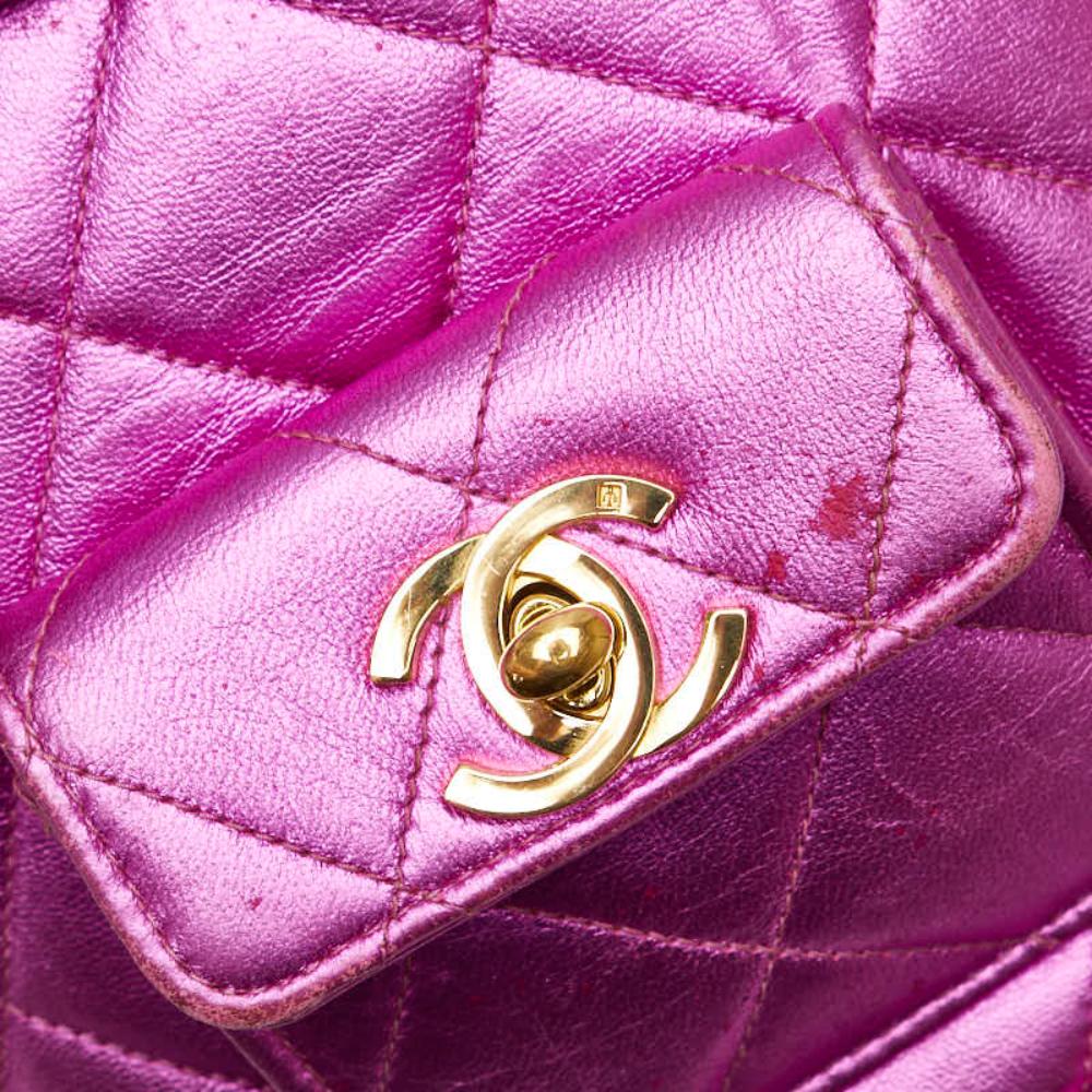 Pink Leather Chanel Backpack