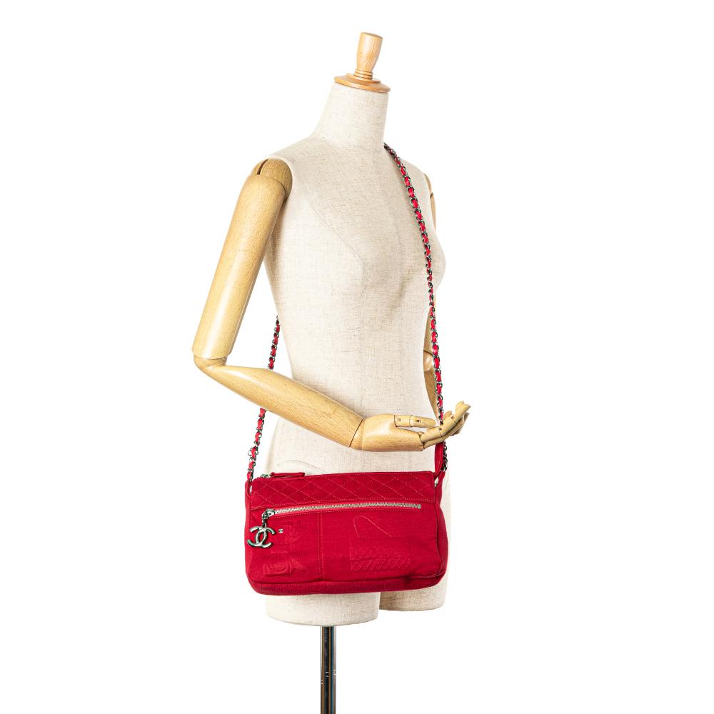 Red Cotton Chanel Crossbody Bag