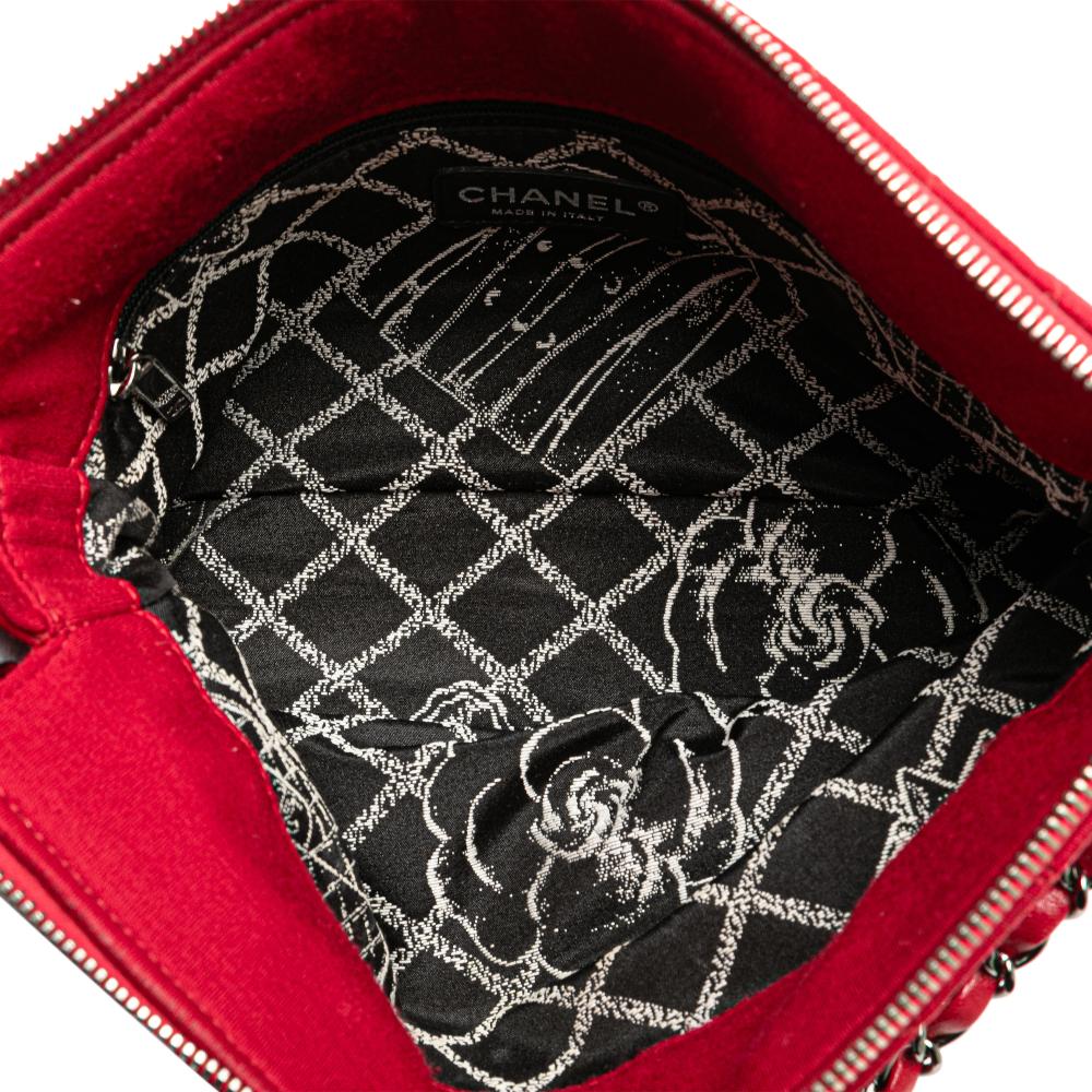 Red Cotton Chanel Crossbody Bag