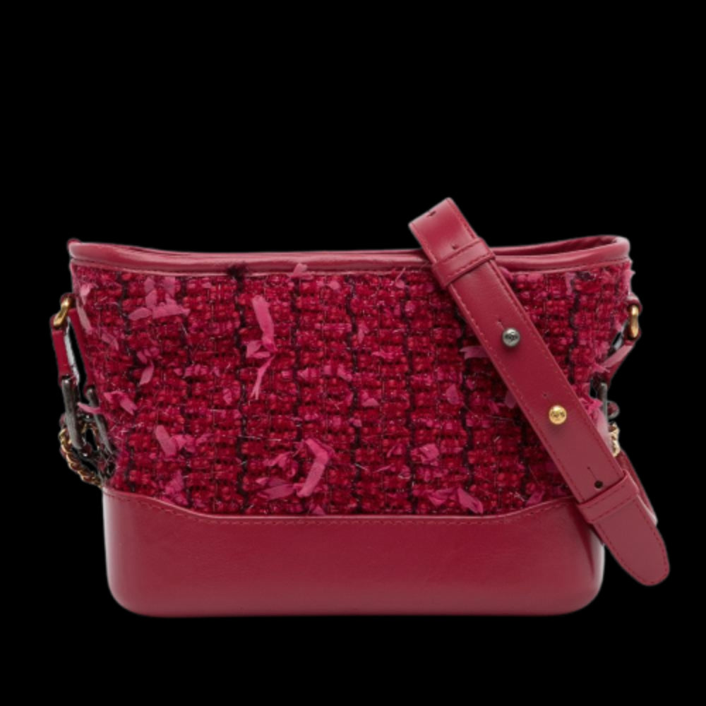 Red Fabric Chanel Crossbody Bag