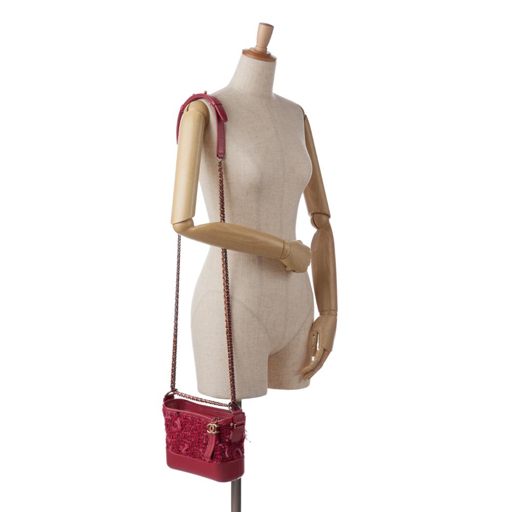 Red Fabric Chanel Crossbody Bag