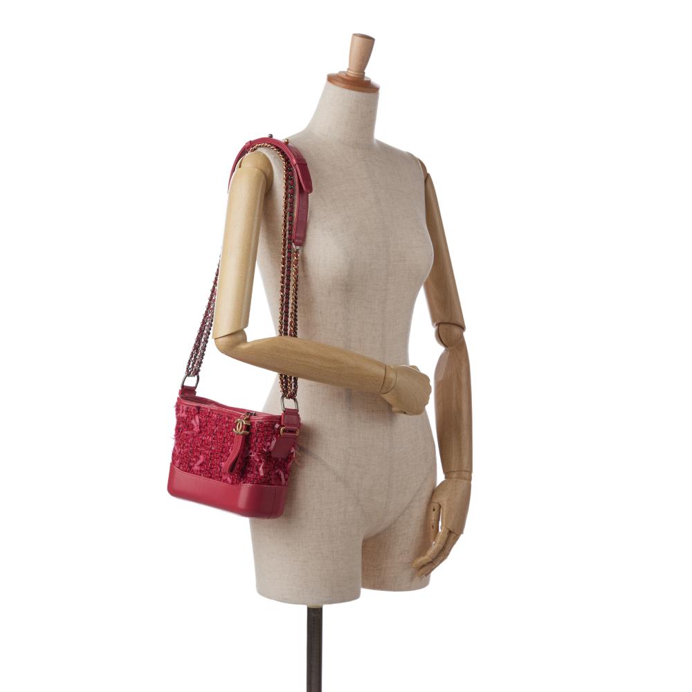 Red Fabric Chanel Crossbody Bag