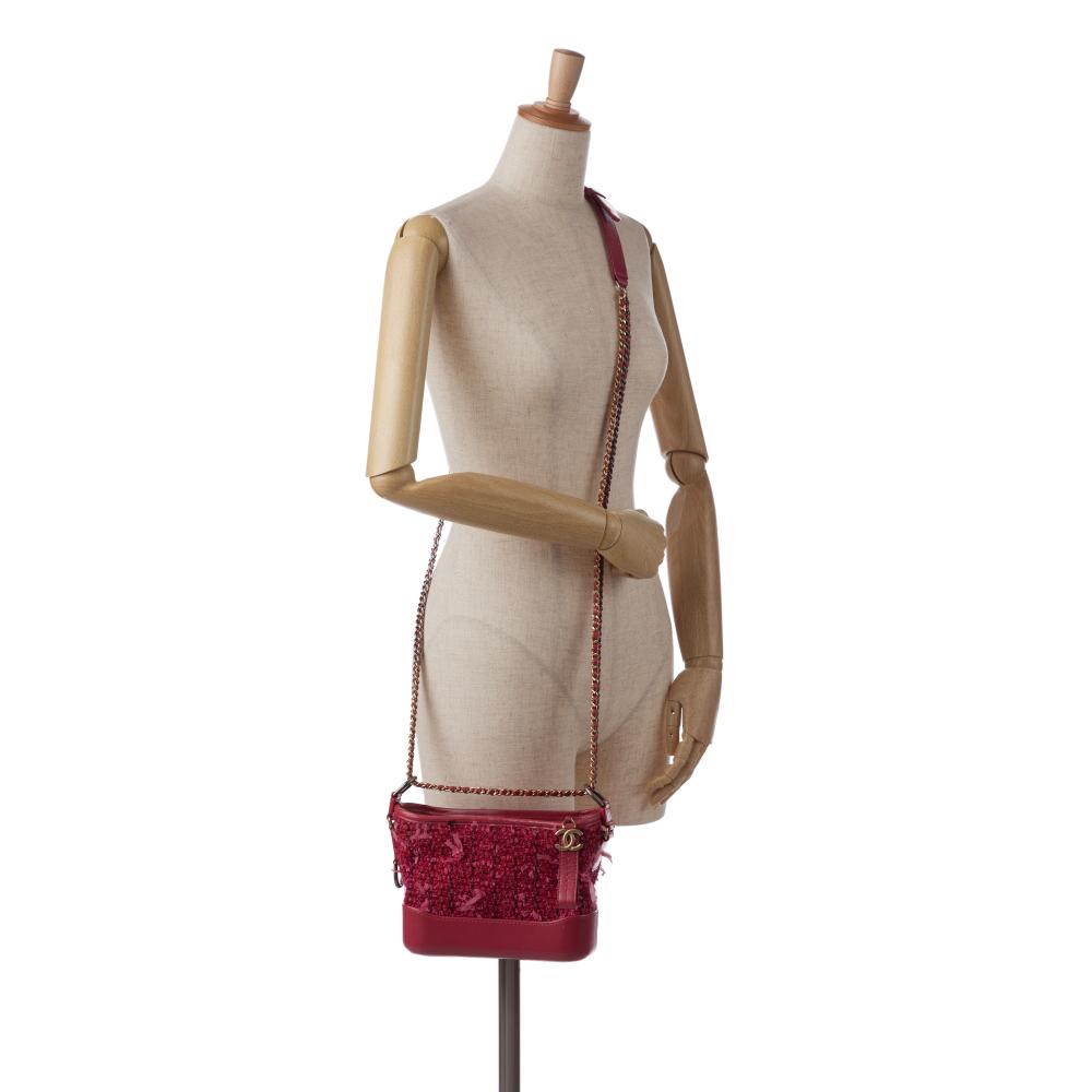 Red Fabric Chanel Crossbody Bag