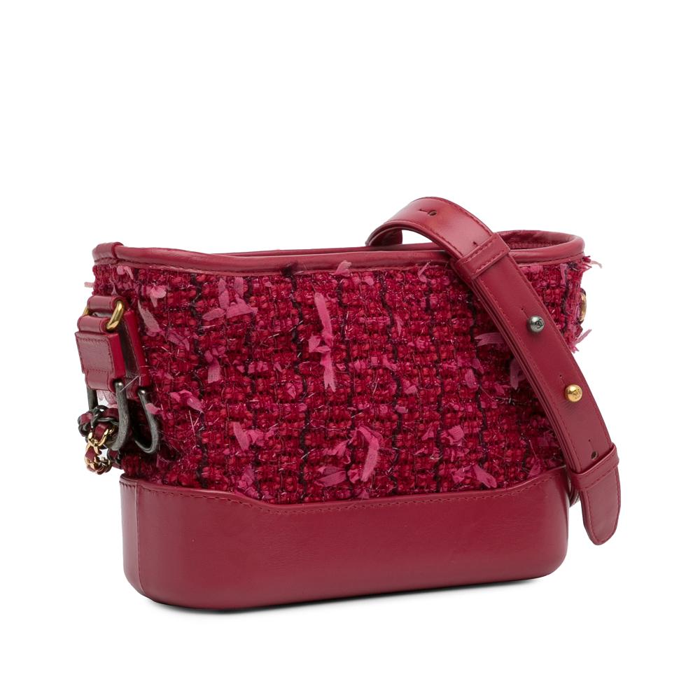 Red Fabric Chanel Crossbody Bag