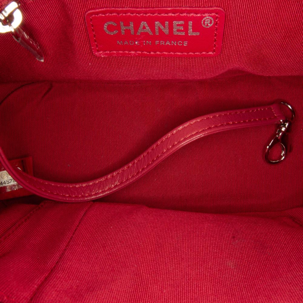 Red Fabric Chanel Crossbody Bag