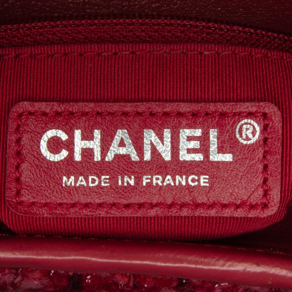 Red Fabric Chanel Crossbody Bag
