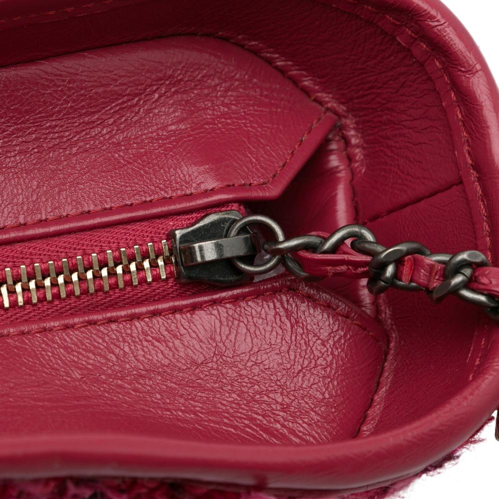 Red Fabric Chanel Crossbody Bag