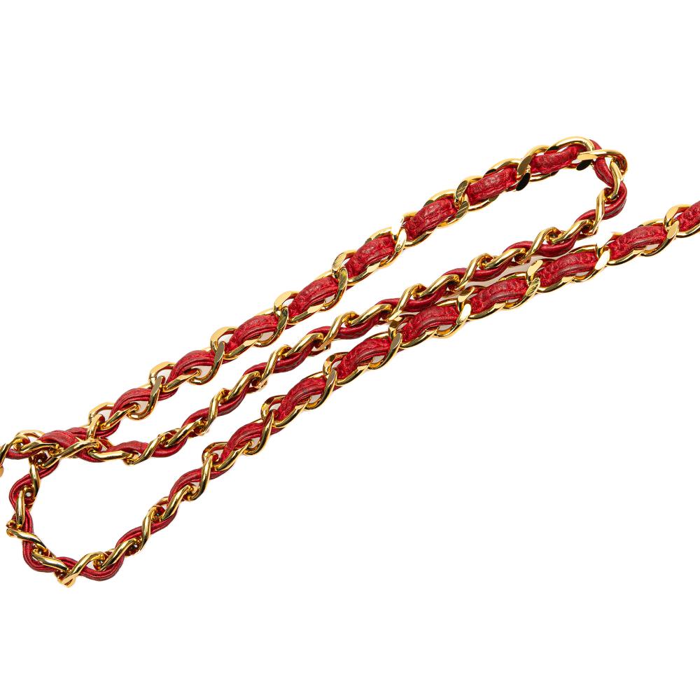 Red Leather Chanel Crossbody Bag
