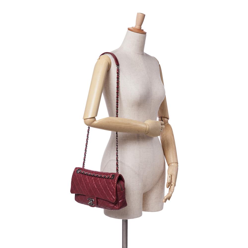 Red Leather Chanel Crossbody Bag