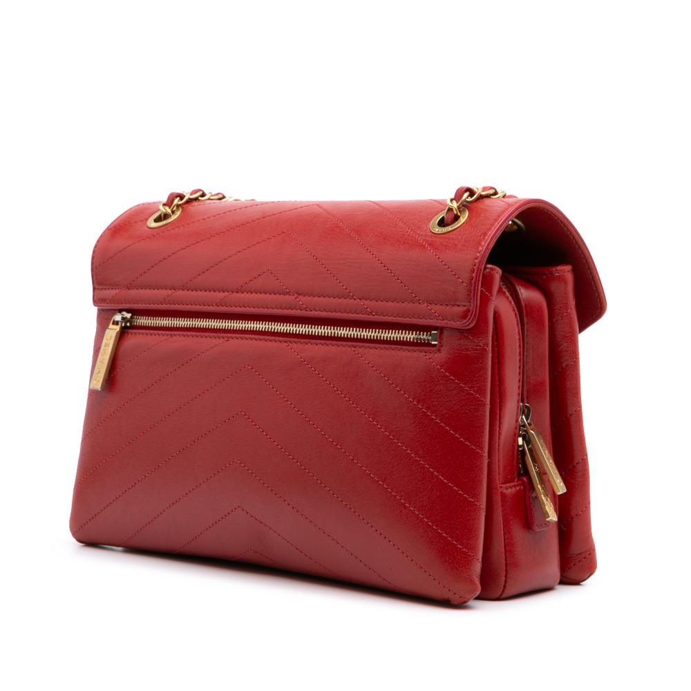 Red Leather Chanel Crossbody Bag