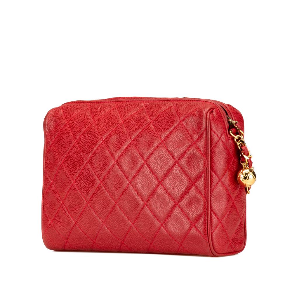 Red Leather Chanel Crossbody Bag