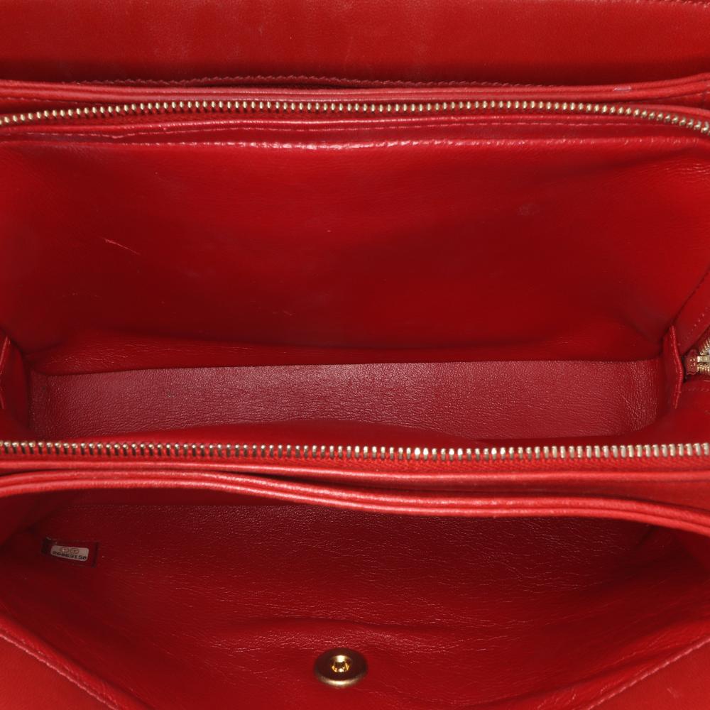Red Leather Chanel Crossbody Bag