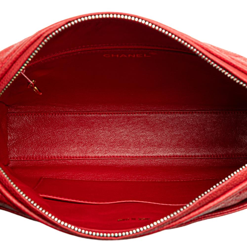 Red Leather Chanel Crossbody Bag