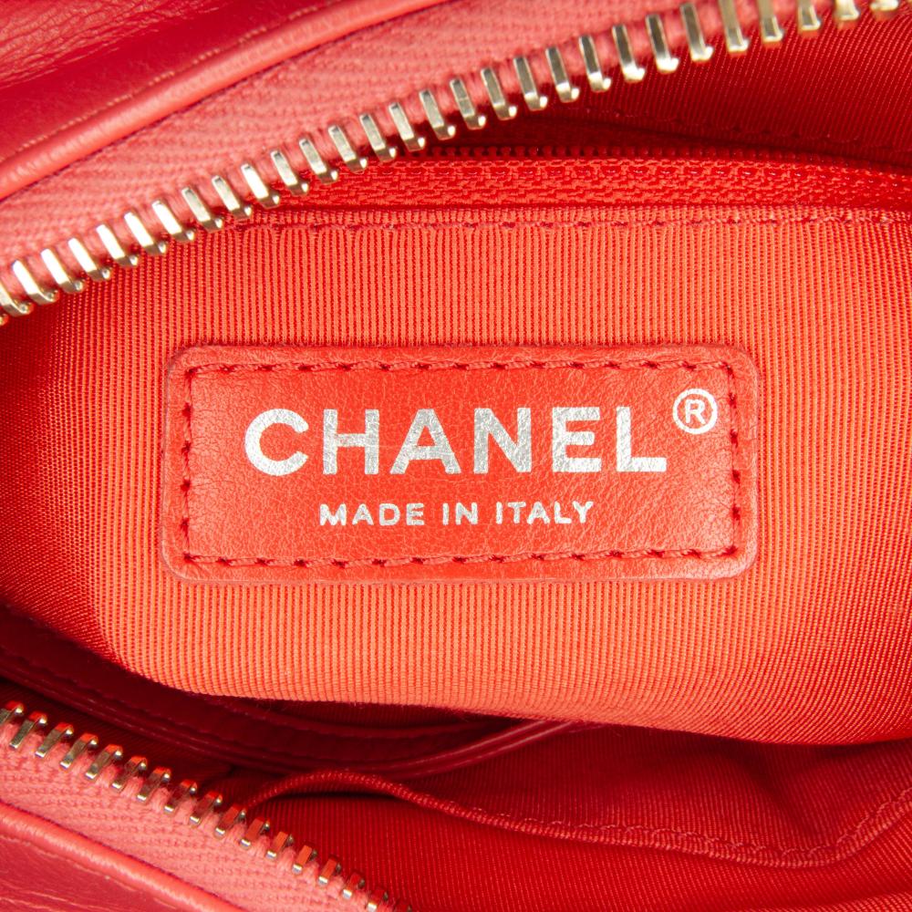 Red Leather Chanel Crossbody Bag
