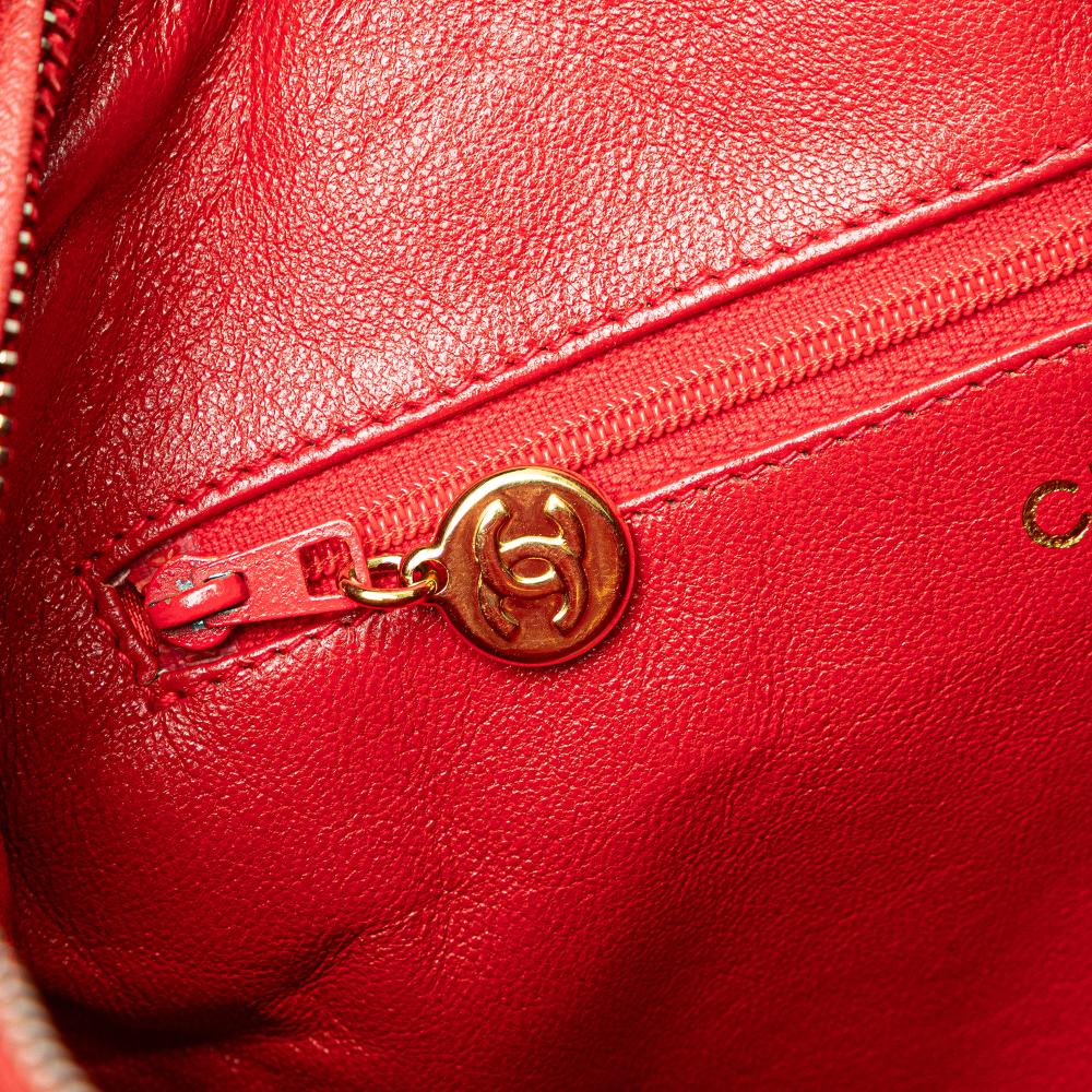 Red Leather Chanel Crossbody Bag