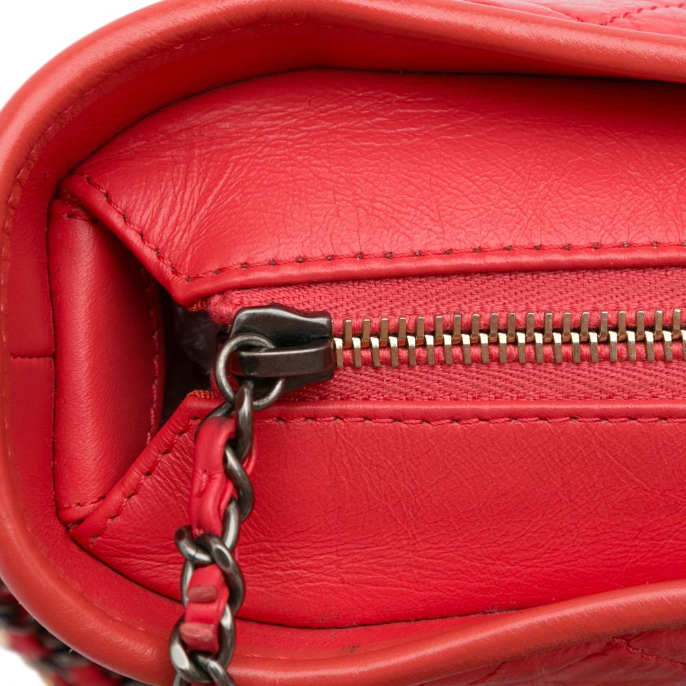 Red Leather Chanel Crossbody Bag