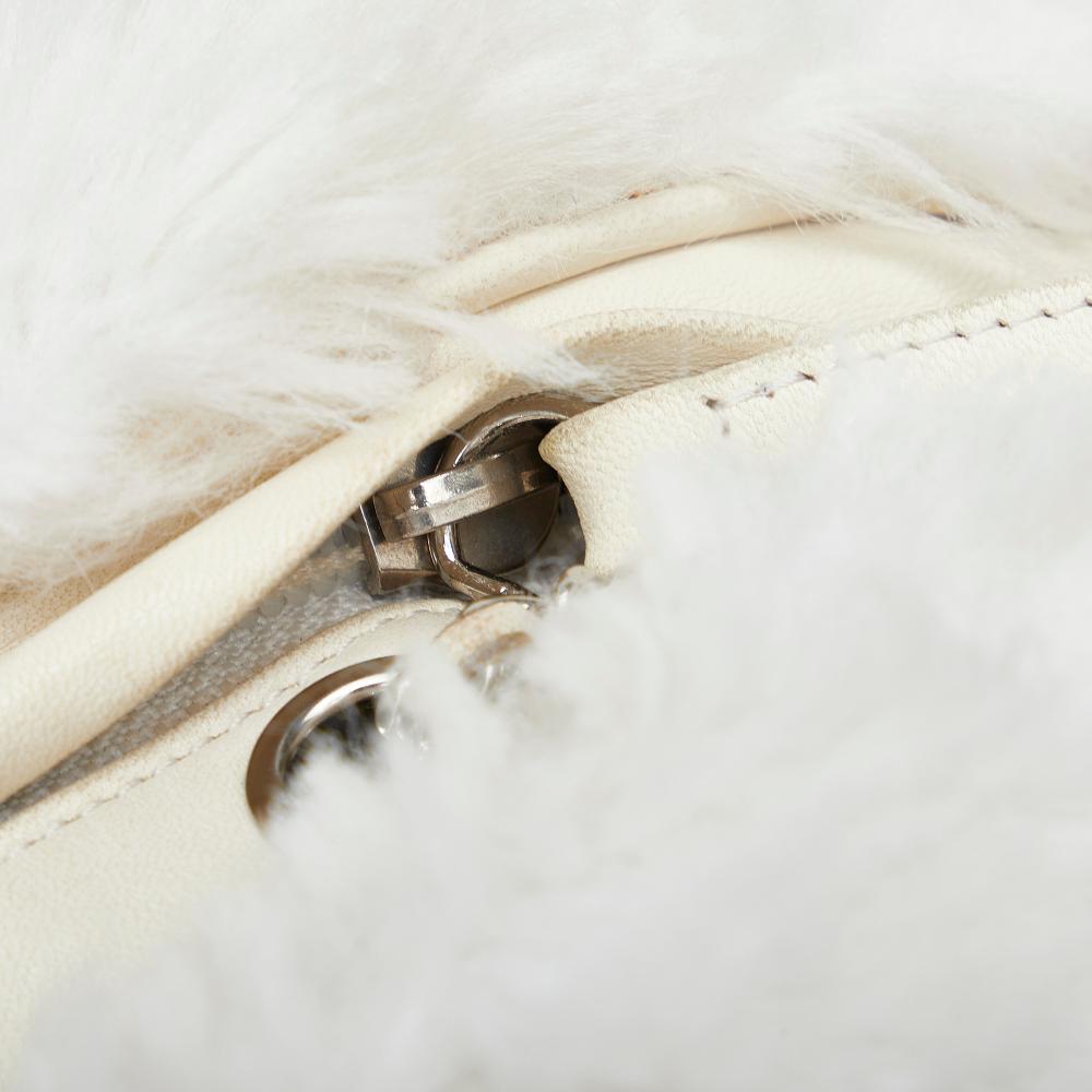 White Fur Chanel Crossbody Bag
