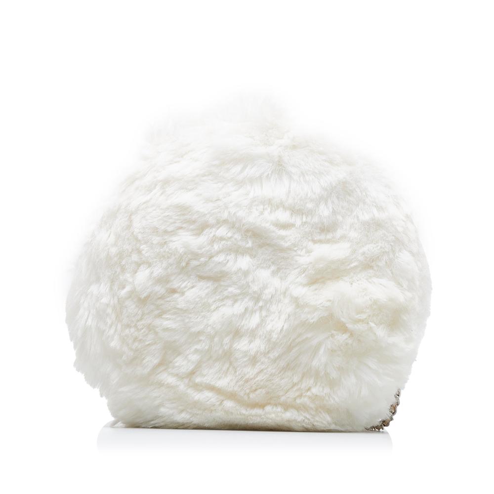 White Fur Chanel Crossbody Bag