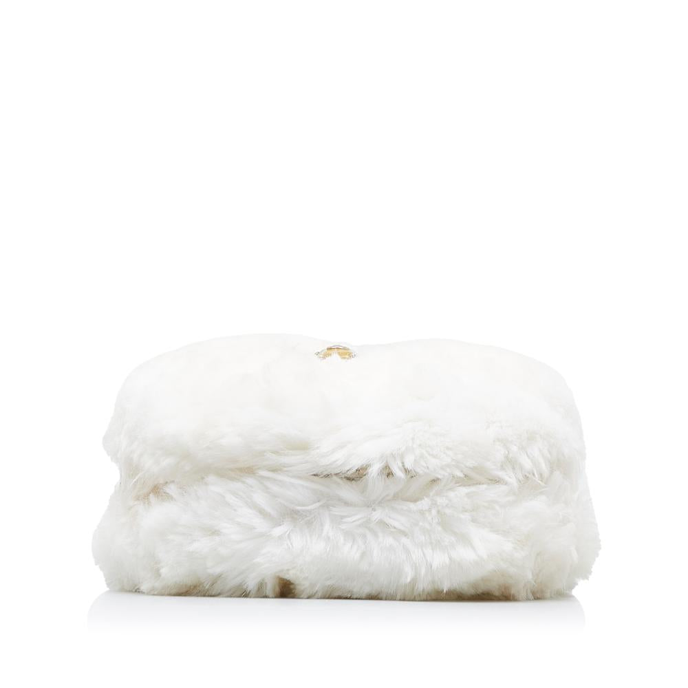 White Fur Chanel Crossbody Bag
