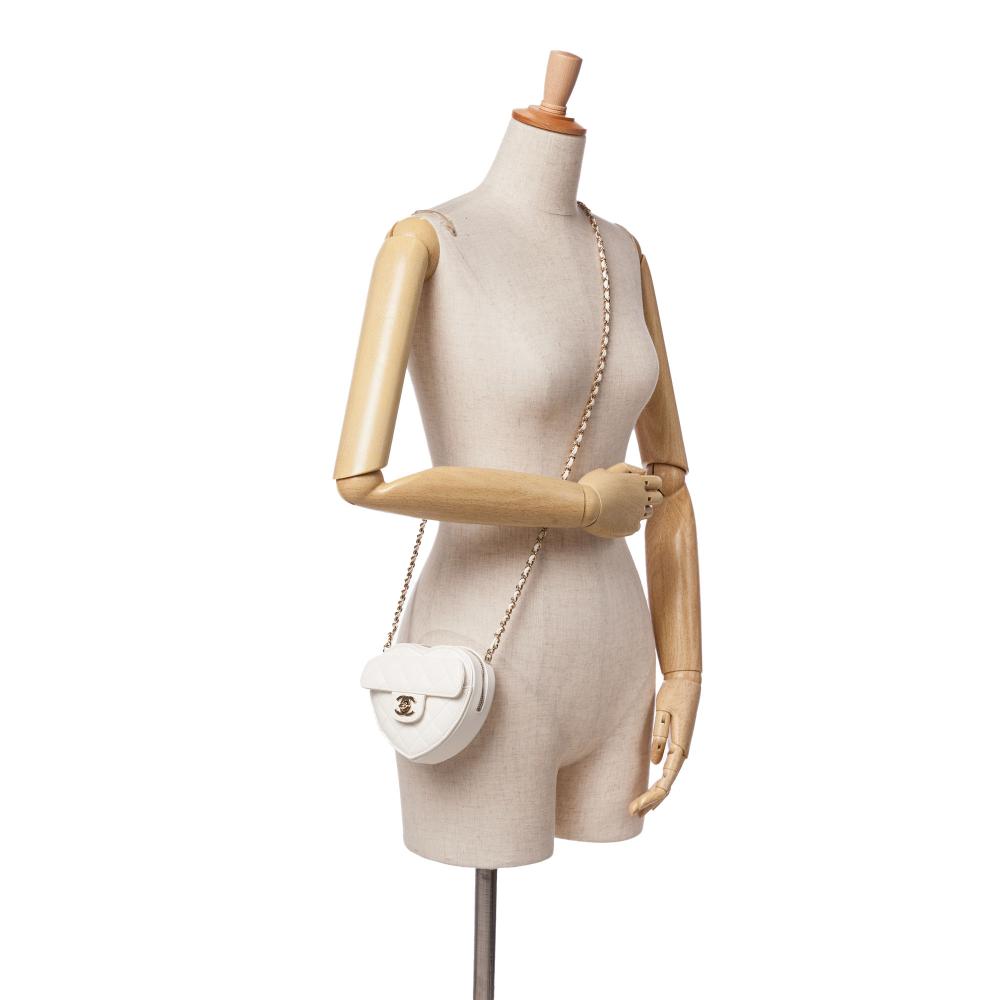 White Leather Chanel Crossbody Bag