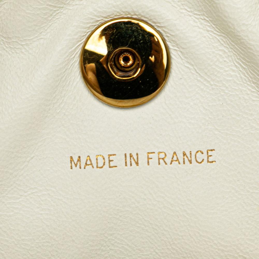 White Leather Chanel Backpack