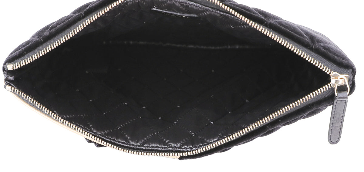 Chanel Black Gold Camellia O Case Clutch